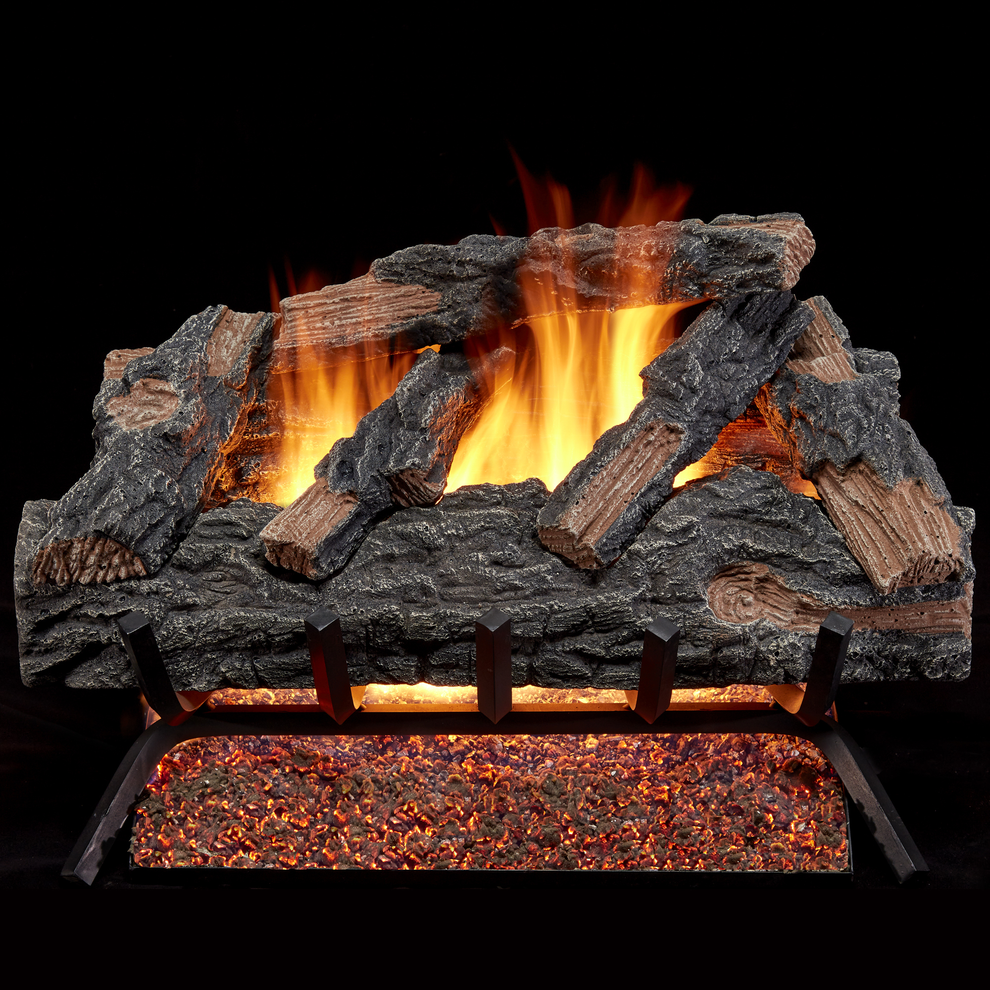 HearthSense Vented Gas Log Set With Remote Control Kit - 24 in., 55,000 BTU - Model# MO24HVL-RO
